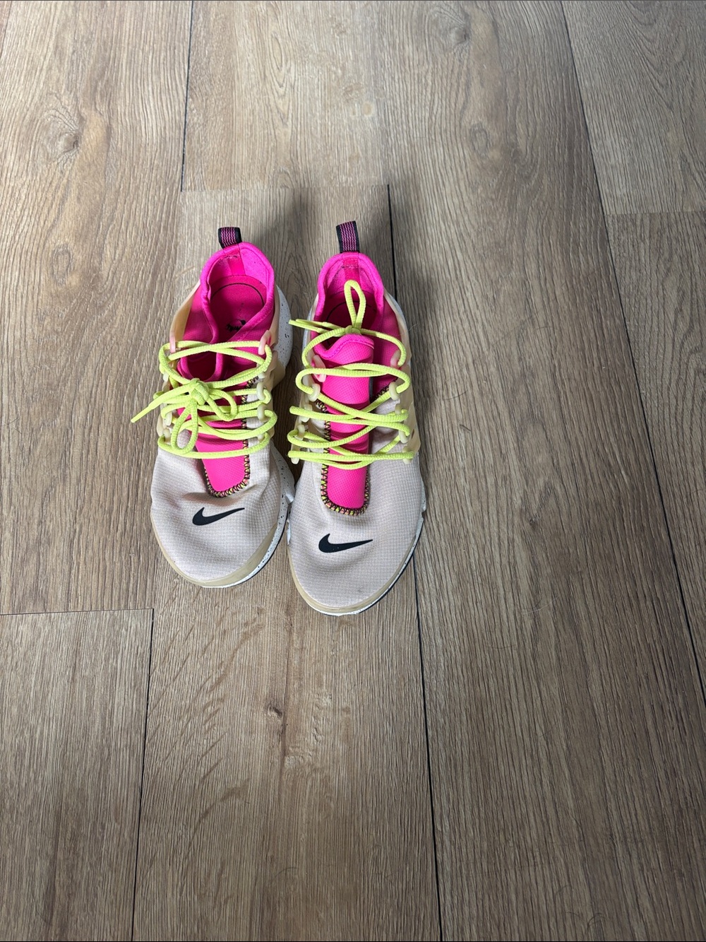 Nike Women's Hot Pink, Beige & Neon Yellow Running Sneakers